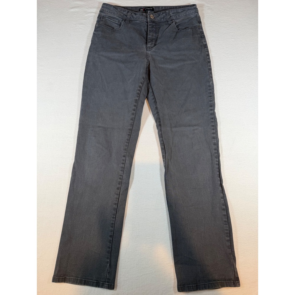 Lee Classic Fit Straight Leg Gray Jeans Embroidered Pockets 10M